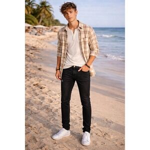 Hollister Jeans Mens 30x28 Black Super Skinny Advanced Stretch Modern Streetwear